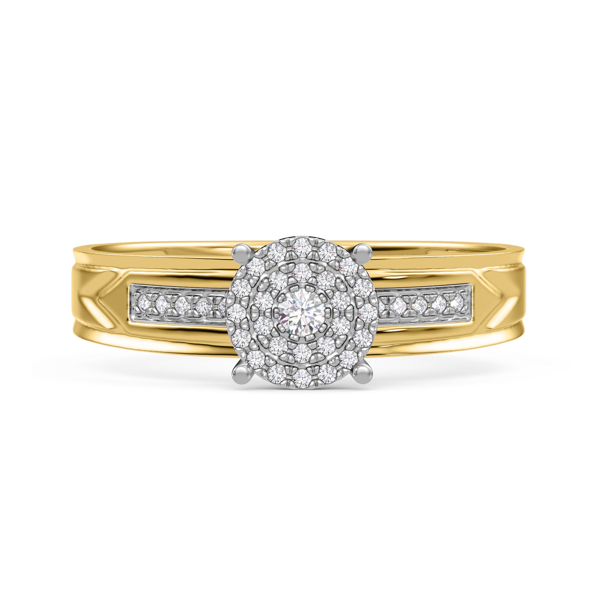 3.50Ct Round Cut Diamond Double Halo Engagement & Wedding Trio Ring Set